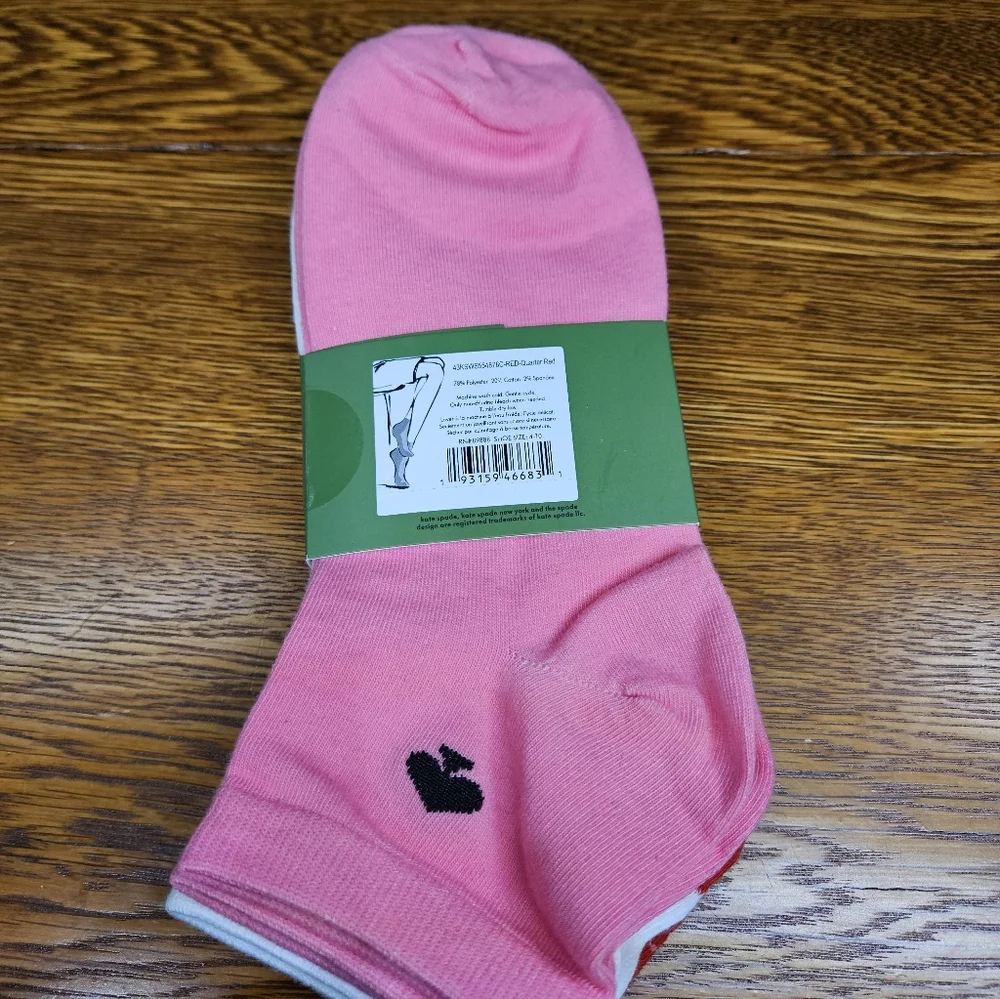 Kate Spade 3 Pack Quarter Socks NWT